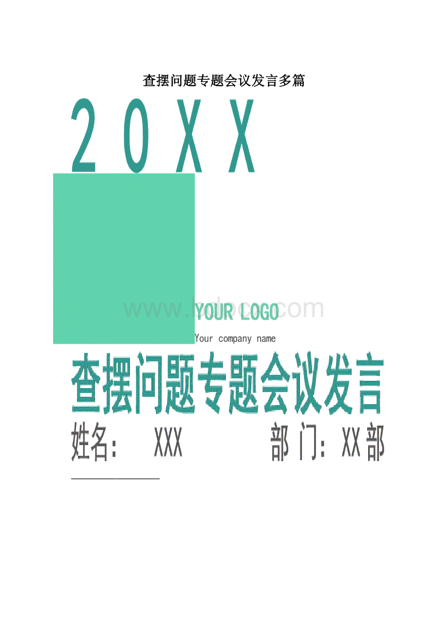 查摆问题专题会议发言多篇.docx