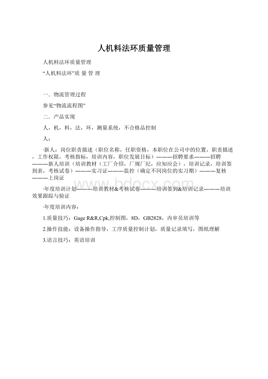 人机料法环质量管理.docx