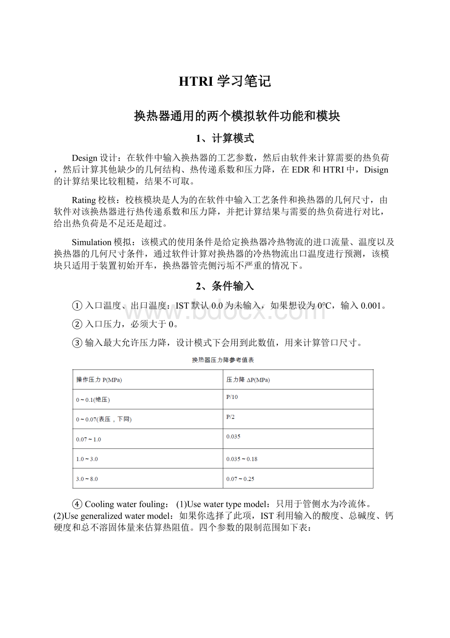 HTRI 学习笔记Word格式文档下载.docx