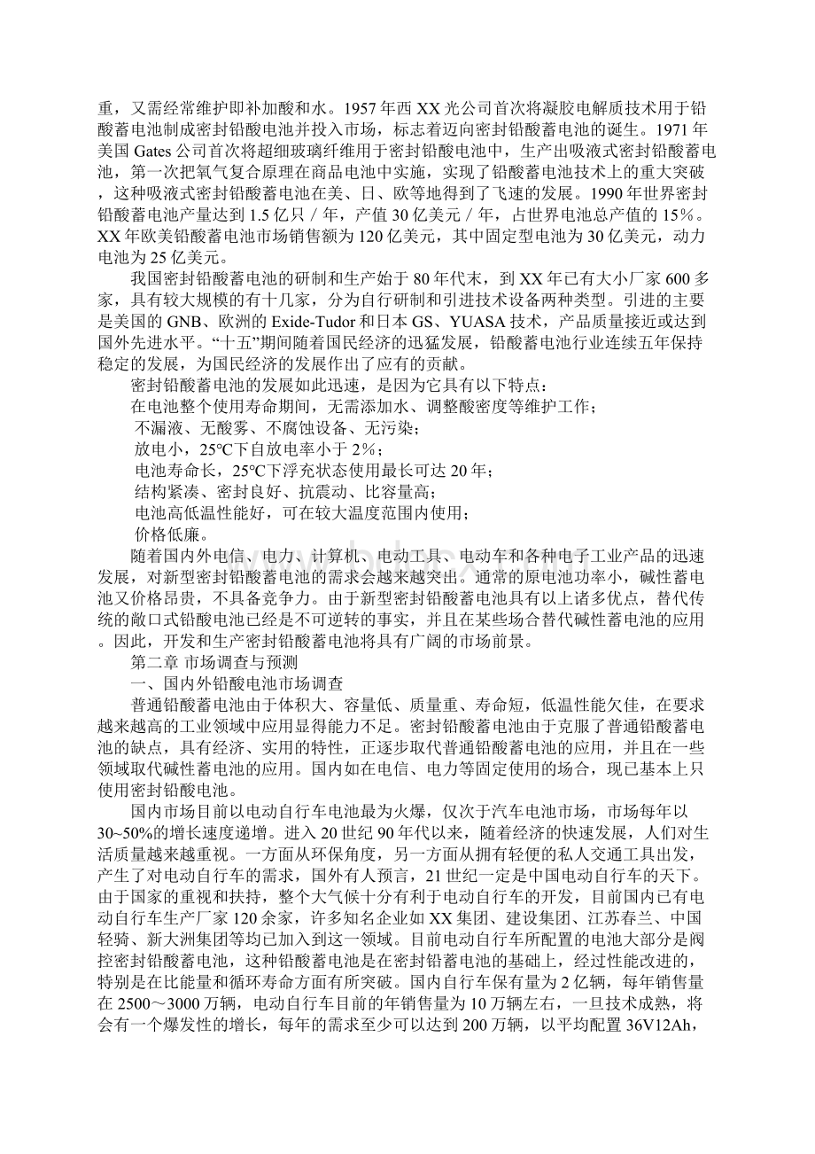 关于生产新型密封铅酸蓄电池的可行性研究报告.docx_第2页