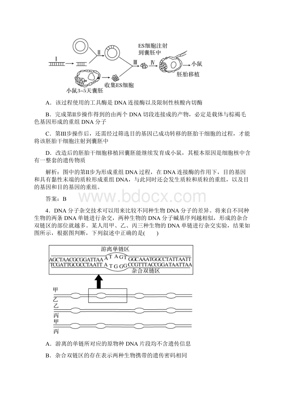 届高中生物专题1基因工程13基因工程的基本操作程序将目的基因导入受体细胞目的基因的检测与鉴定课后课时.docx_第2页