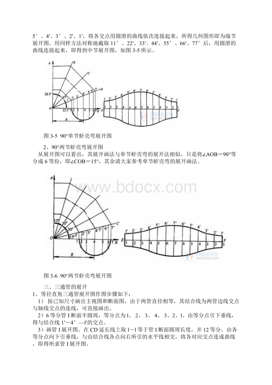 最新管道弯头展开放样图作法Word格式文档下载.docx_第3页