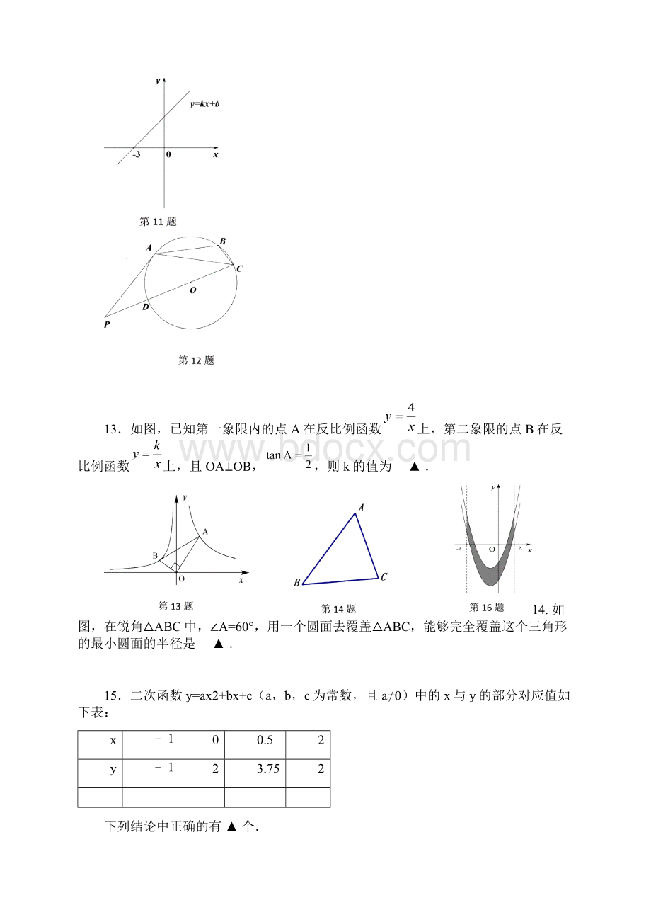 江苏省宿迁市钟吾初级中学届九年级中考全真模拟数学试题Word格式文档下载.docx_第3页