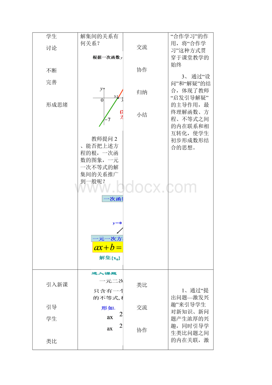 高中数学北师大版必修五教学设计32一元二次不等式的解法1.docx_第3页