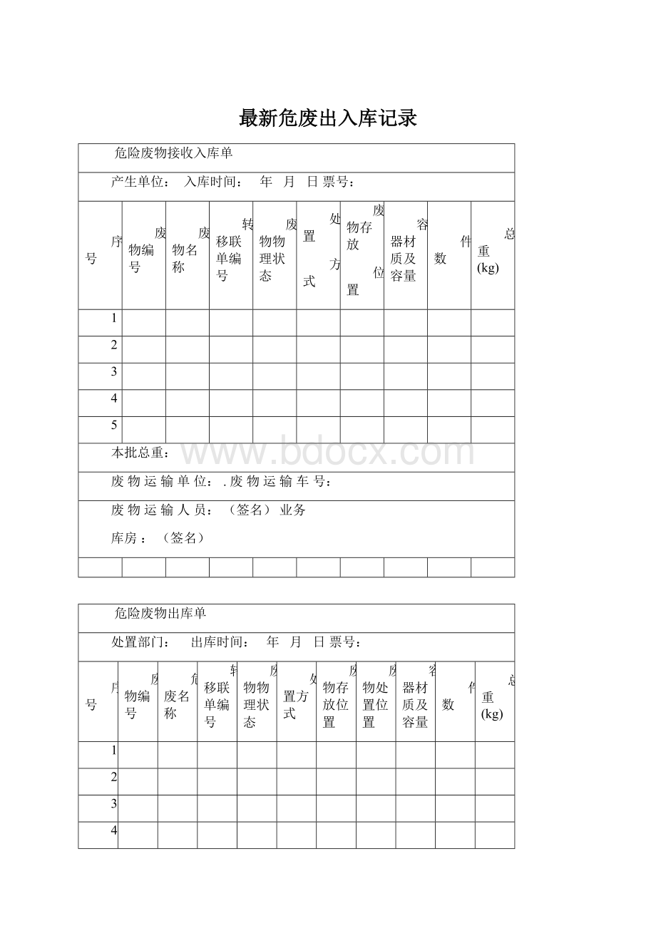 最新危废出入库记录.docx