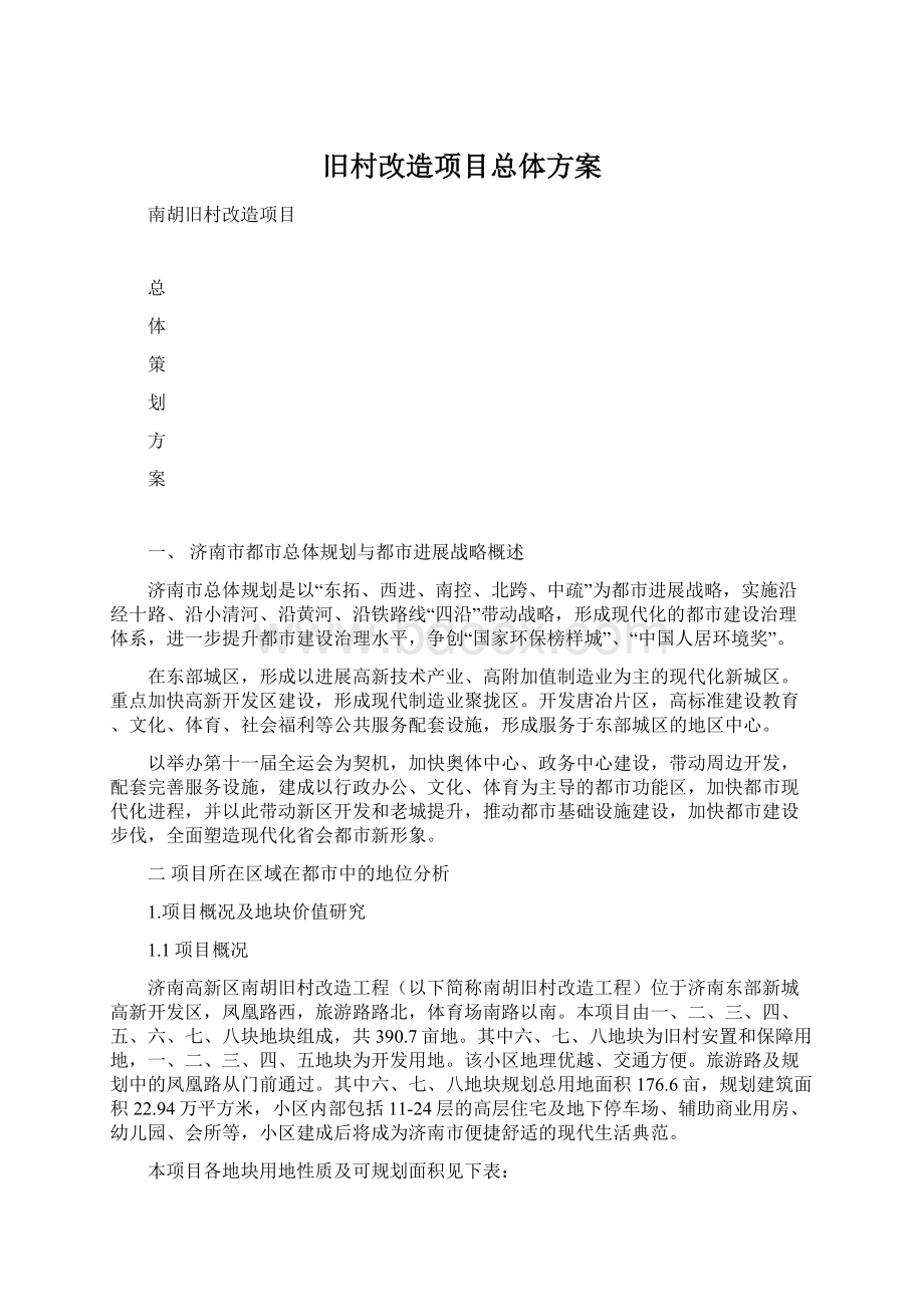 旧村改造项目总体方案.docx