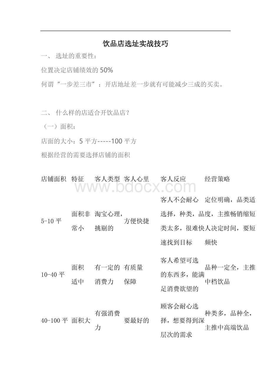 饮品店选址实战技巧Word文件下载.doc_第1页