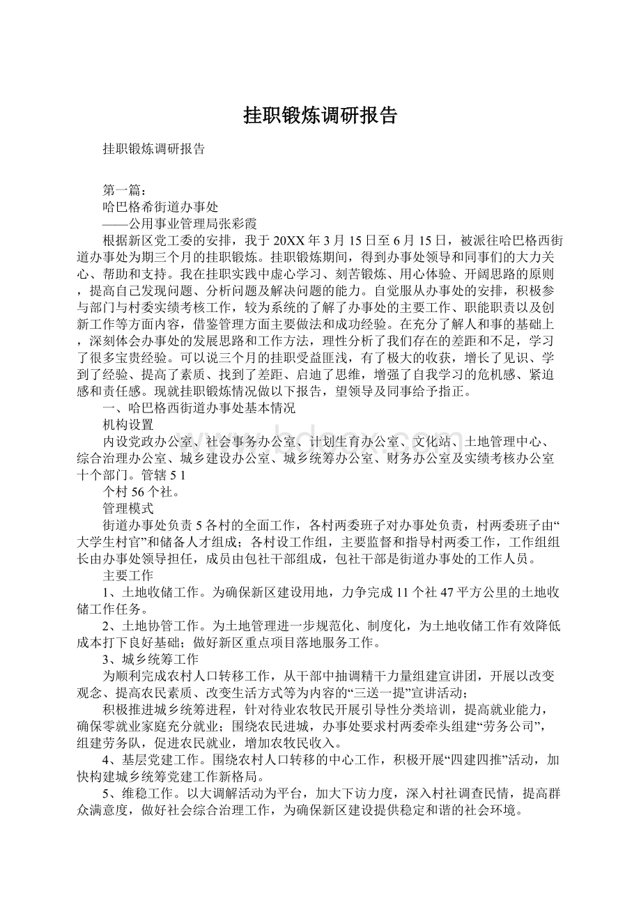 挂职锻炼调研报告Word文档下载推荐.docx