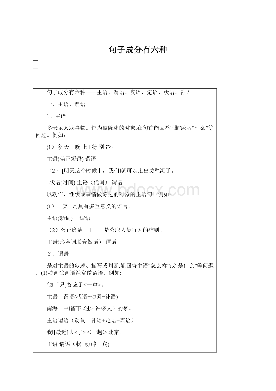 句子成分有六种Word文档下载推荐.docx_第1页