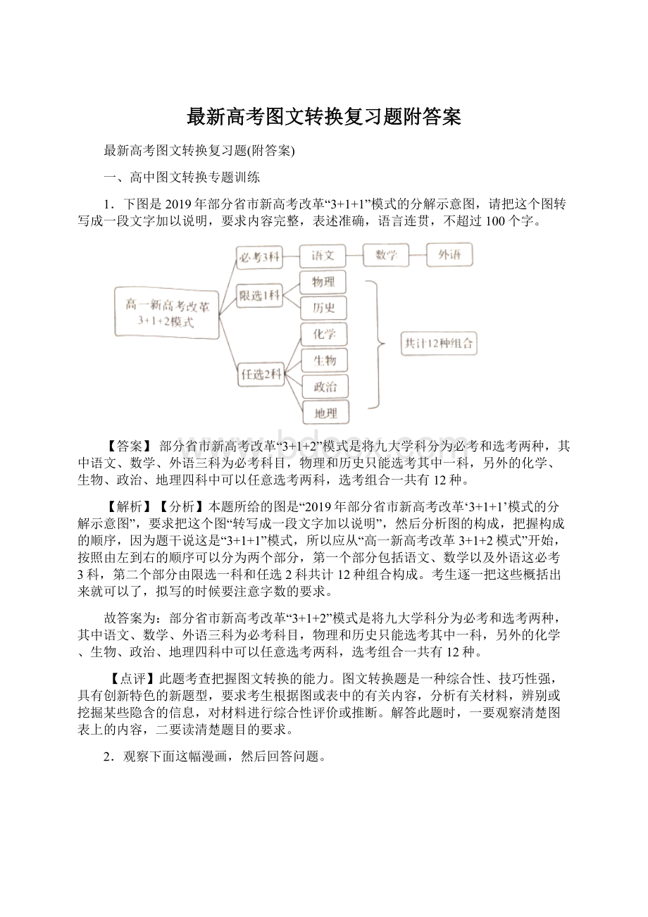 最新高考图文转换复习题附答案.docx