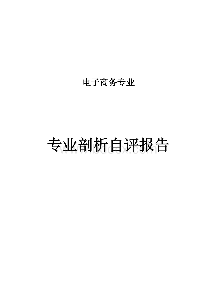 电子商务专业自评报告.doc_第1页