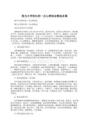 我当小学校长的一点心得体会精选多篇.docx