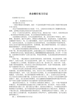 农业银行实习日记.docx