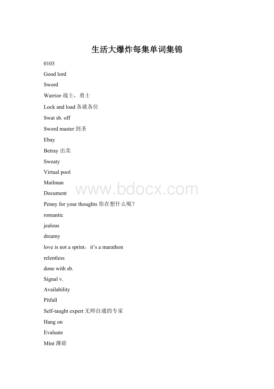 生活大爆炸每集单词集锦Word格式.docx