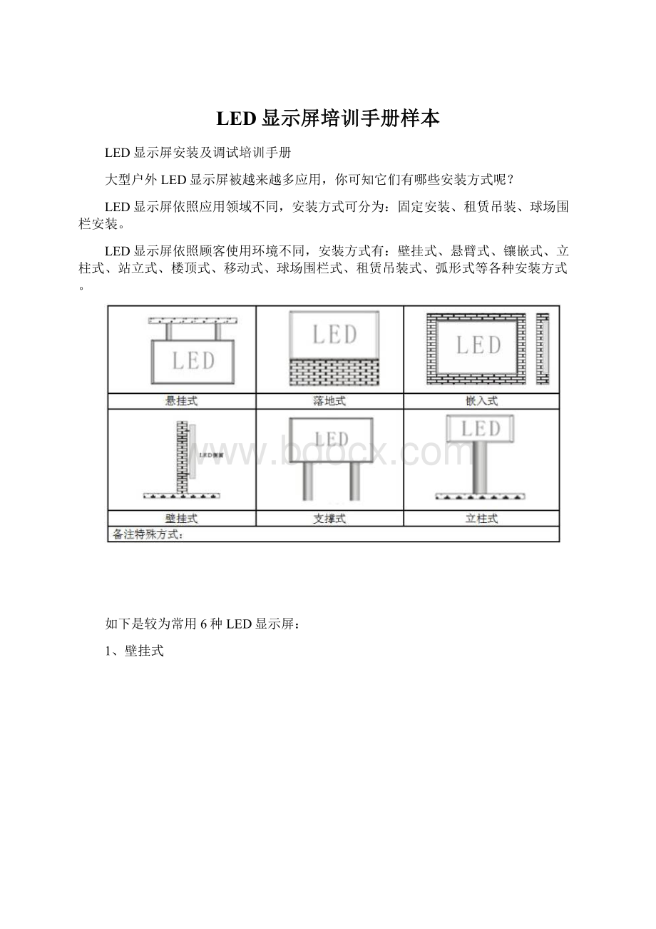 LED显示屏培训手册样本.docx_第1页