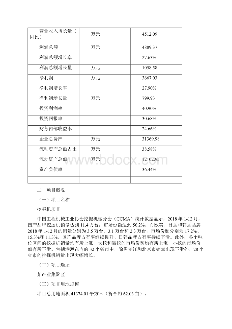 挖掘机项目投资方案及可行性分析.docx_第3页