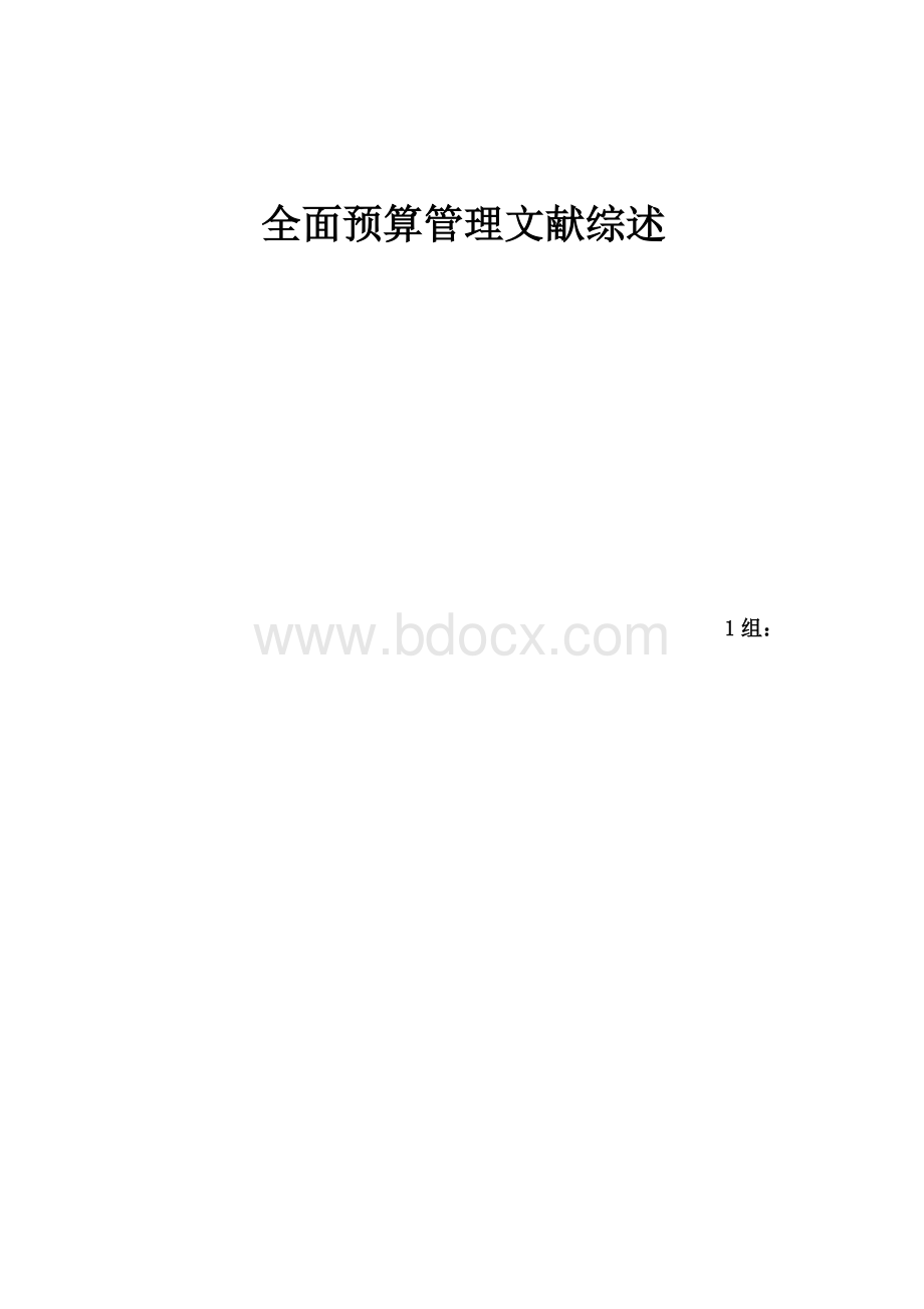 管理会计文献综述1组Word下载.docx