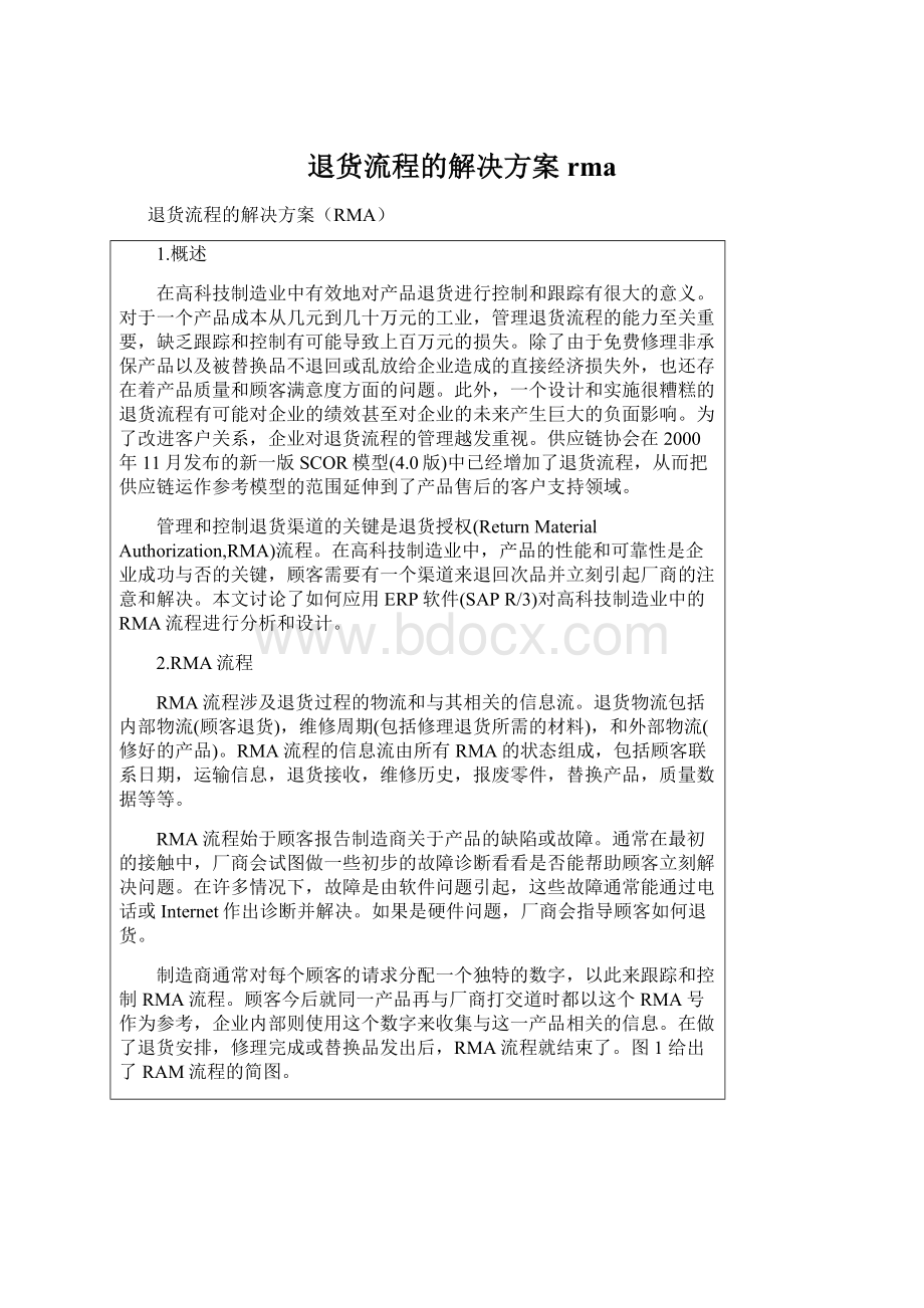 退货流程的解决方案rma.docx_第1页