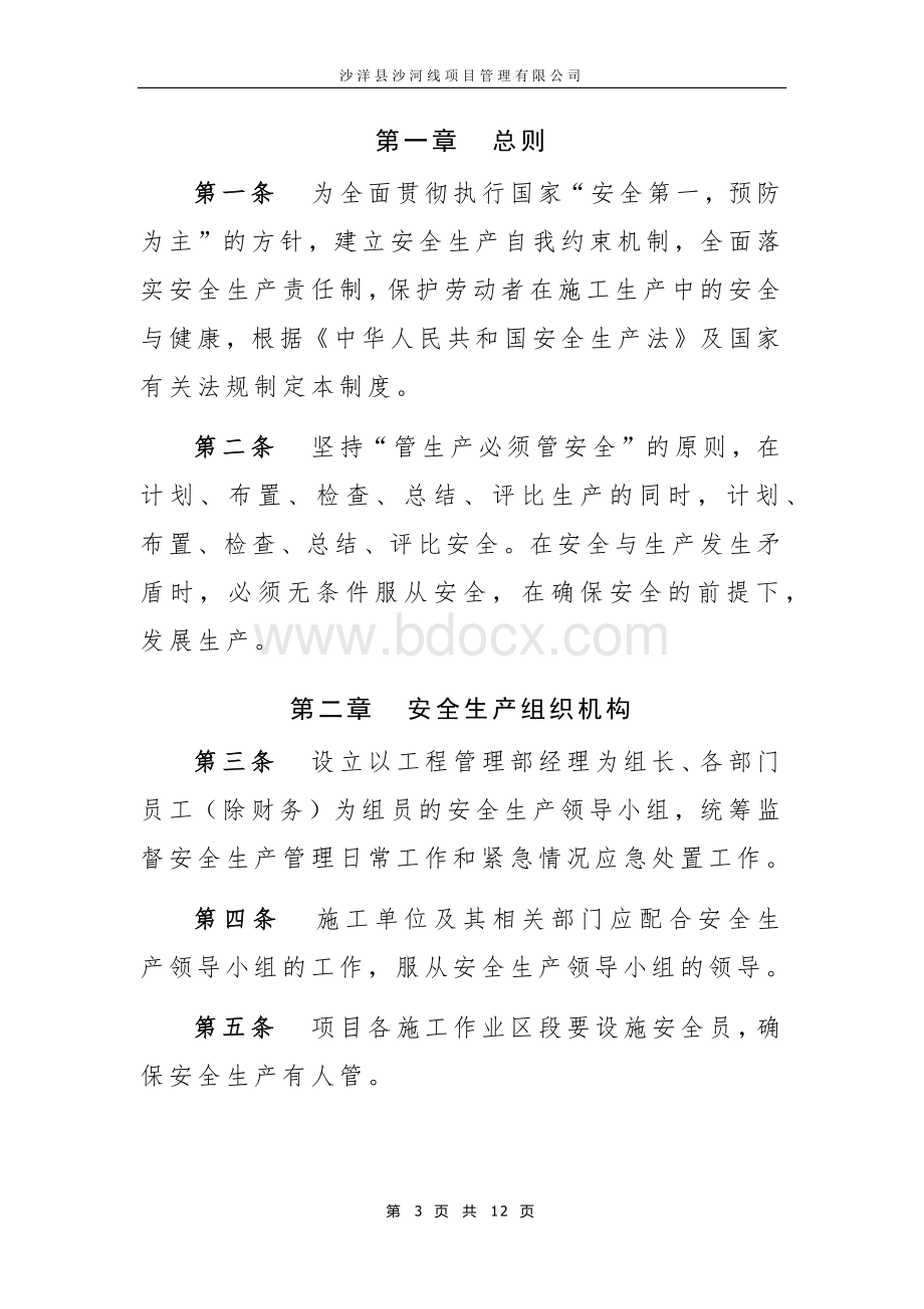 项目公司安全生产管理制度Word格式.docx_第3页