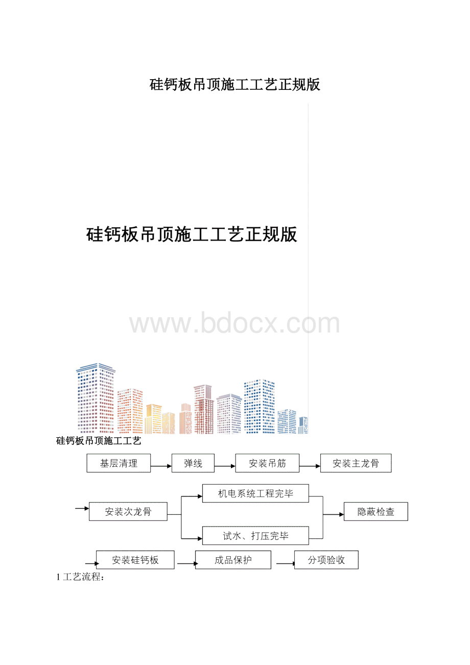 硅钙板吊顶施工工艺正规版.docx