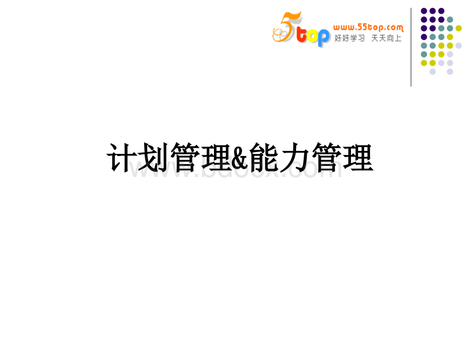 计划管理&能力管理.ppt