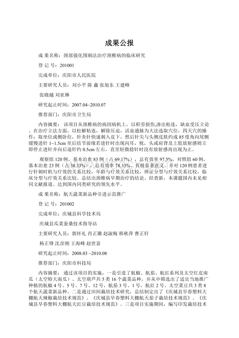 成果公报文档格式.docx