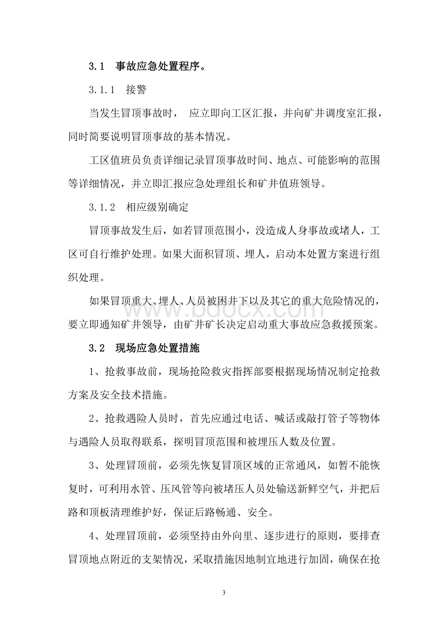 顶板专项应急预案Word格式文档下载.doc_第3页