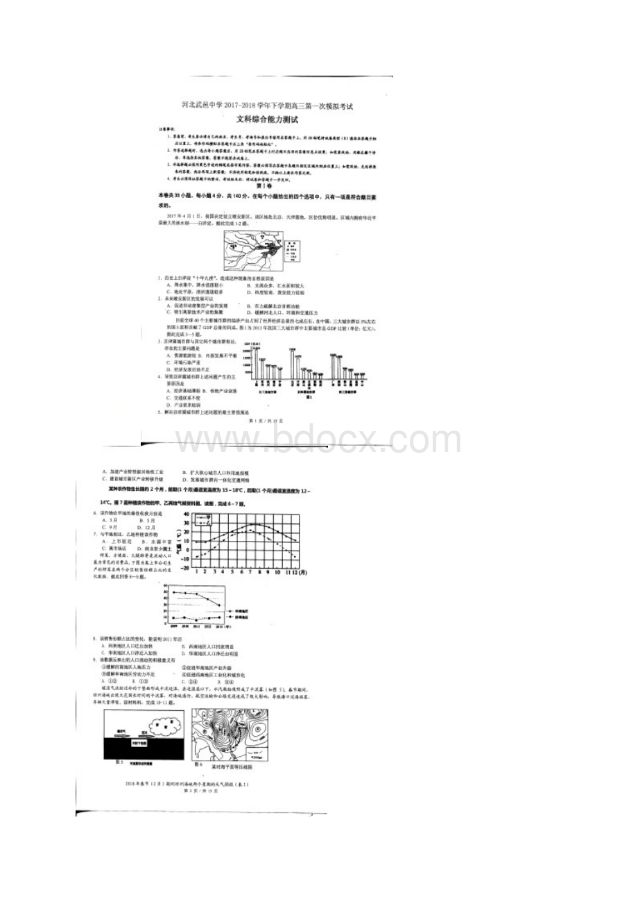 河北省武邑中学届高三下学期第一次模拟考试文科综.docx_第2页