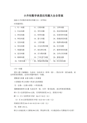 小升初数学典型应用题大全含答案Word文档下载推荐.docx