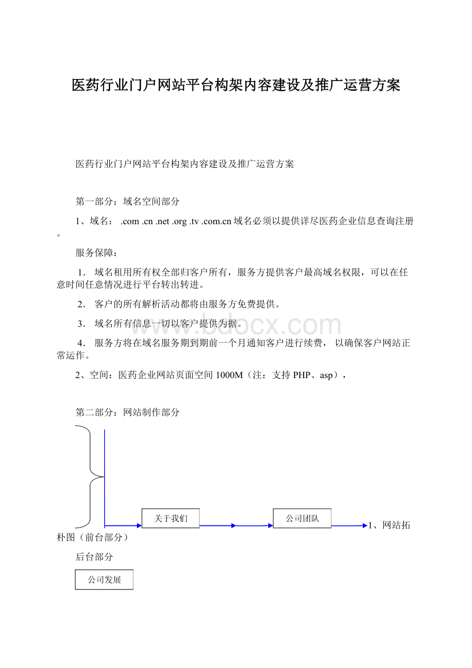 医药行业门户网站平台构架内容建设及推广运营方案.docx