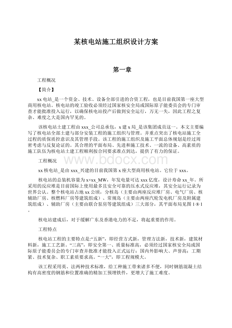 某核电站施工组织设计方案.docx