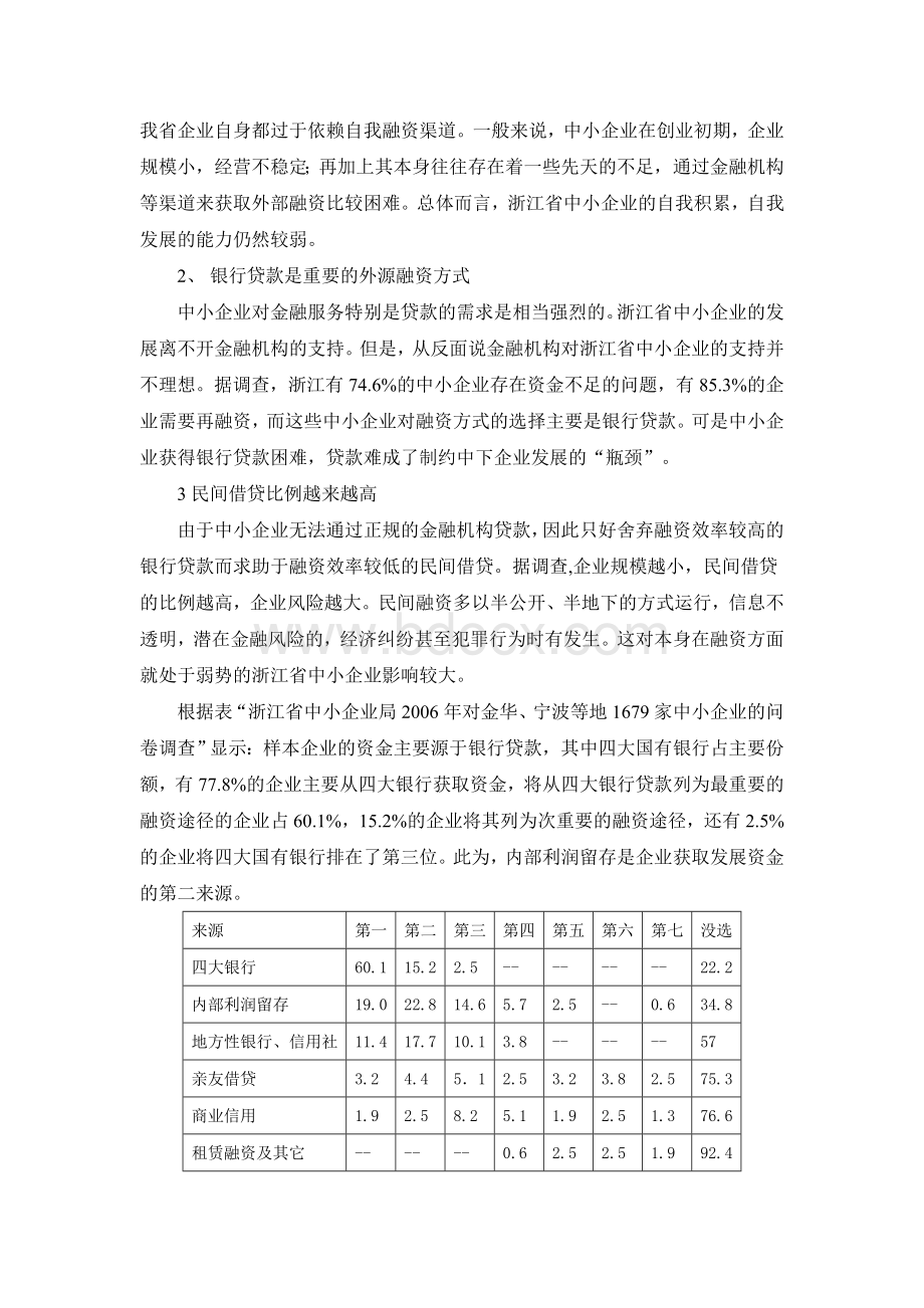 浅谈浙江省中小企业“融资难”现状及对策.doc_第2页