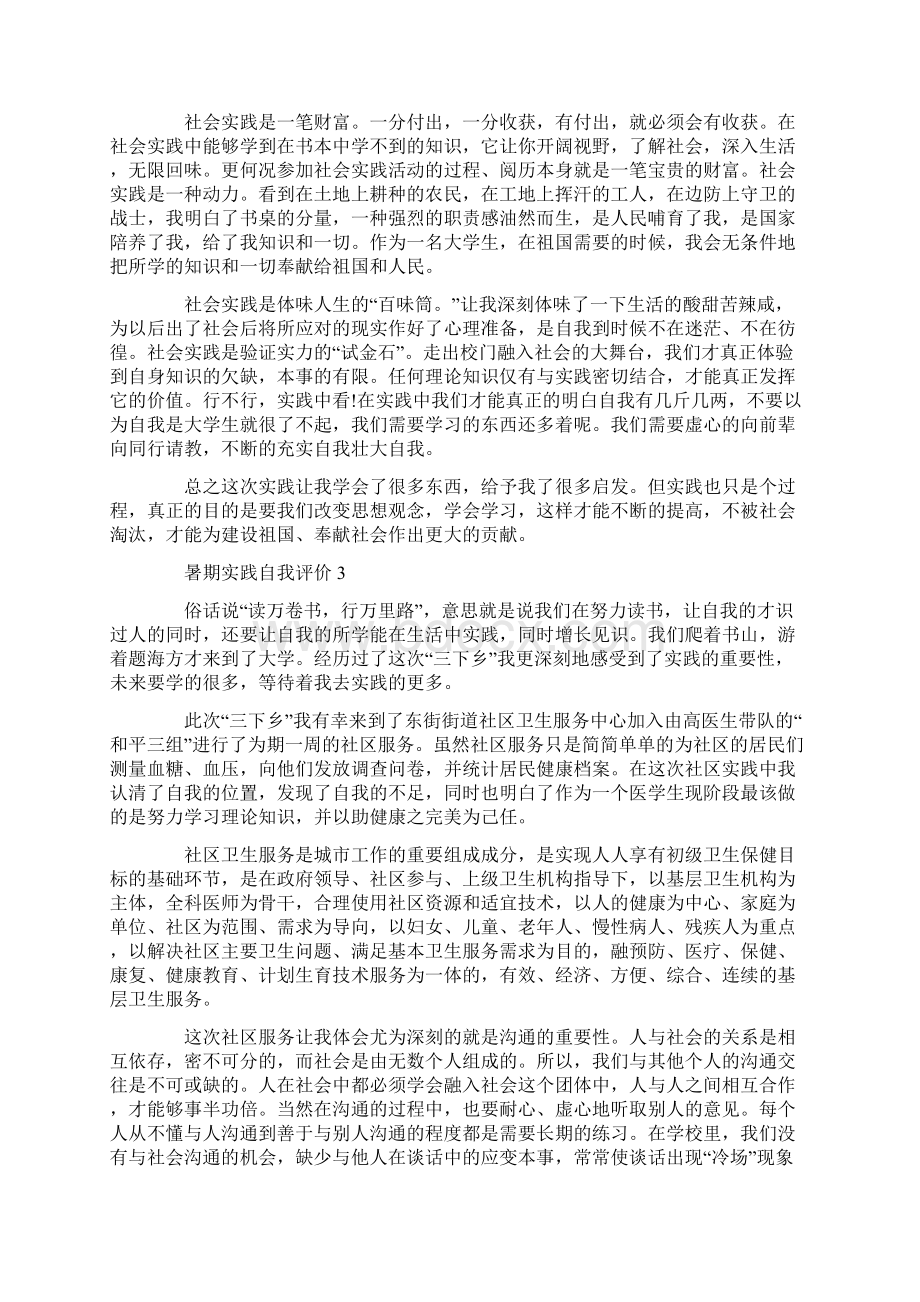 暑期实践自我评价范文.docx_第3页