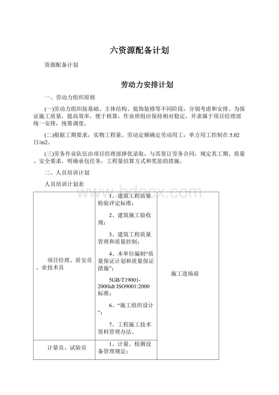 六资源配备计划.docx