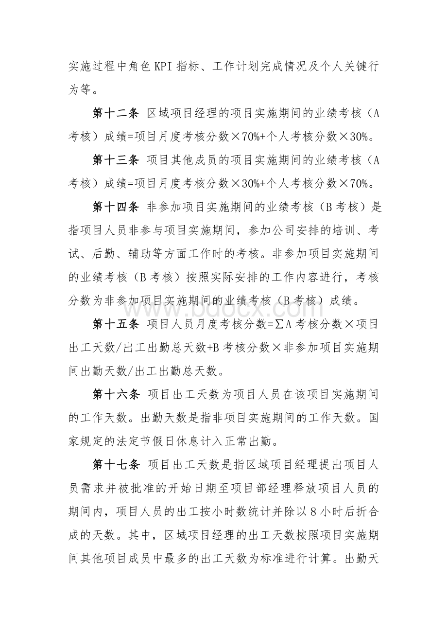 项目人员绩效考核管理办法Word格式文档下载.doc_第3页