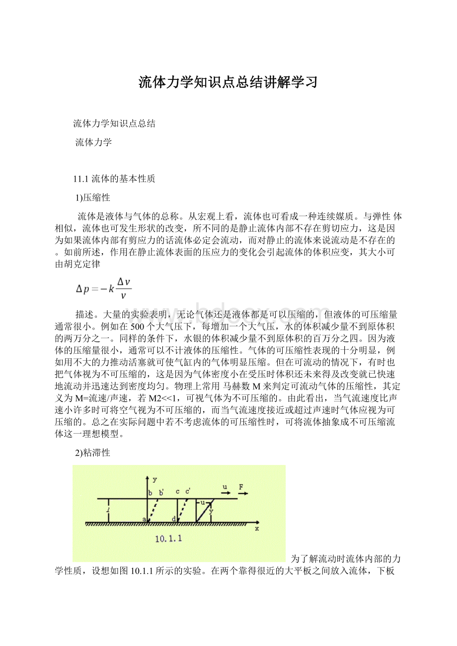 流体力学知识点总结讲解学习.docx_第1页