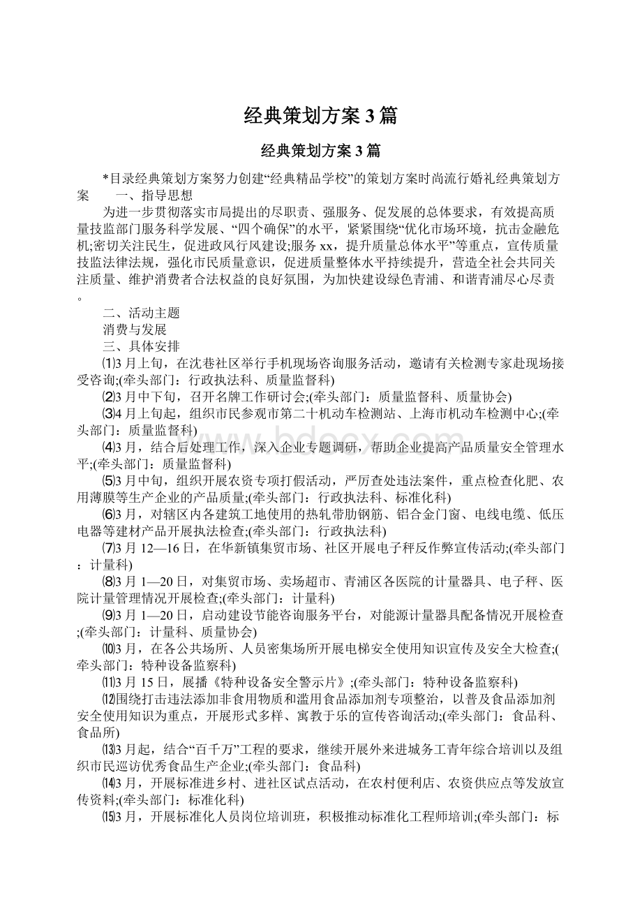 经典策划方案3篇Word文件下载.docx