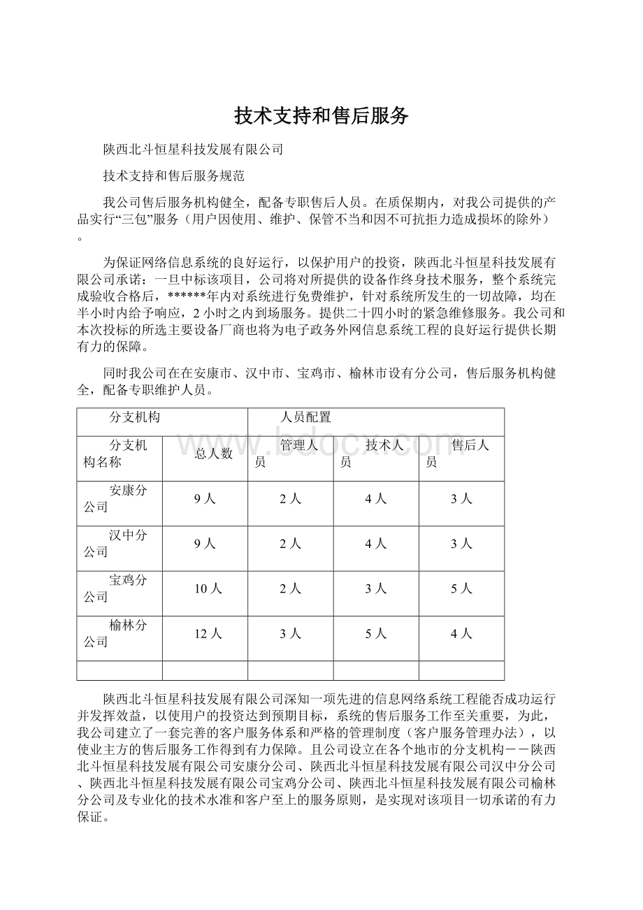 技术支持和售后服务Word格式文档下载.docx