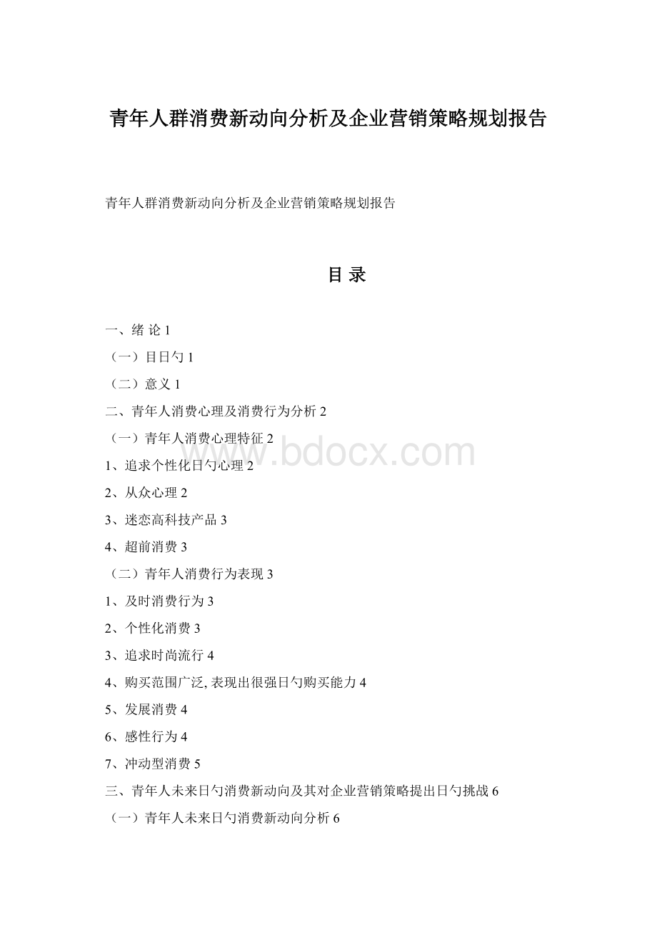 青年人群消费新动向分析及企业营销策略规划报告.docx_第1页