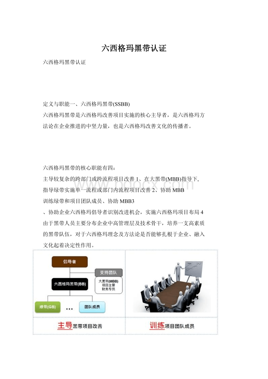 六西格玛黑带认证Word文档格式.docx