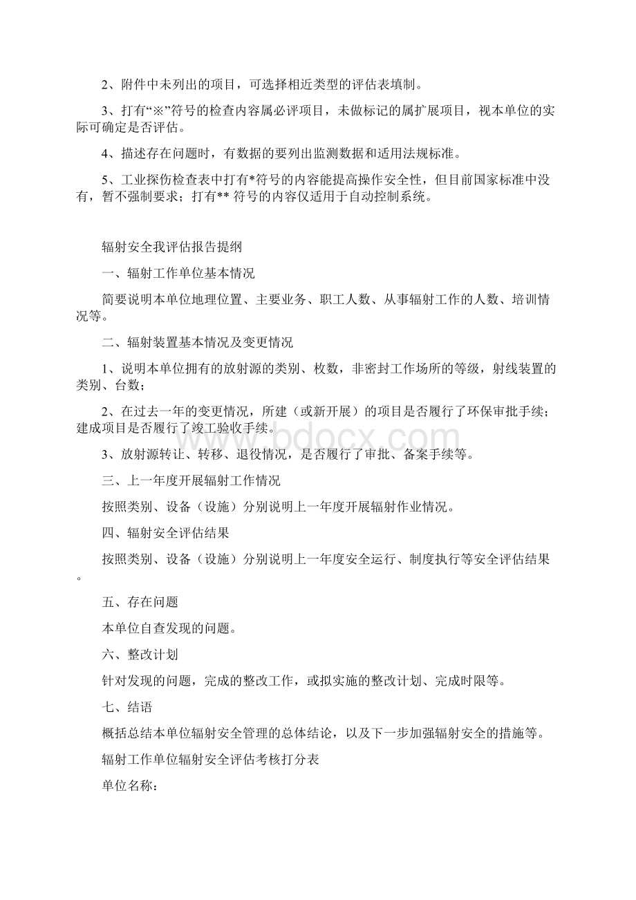 辐射安全自我评估报告提纲.docx_第2页