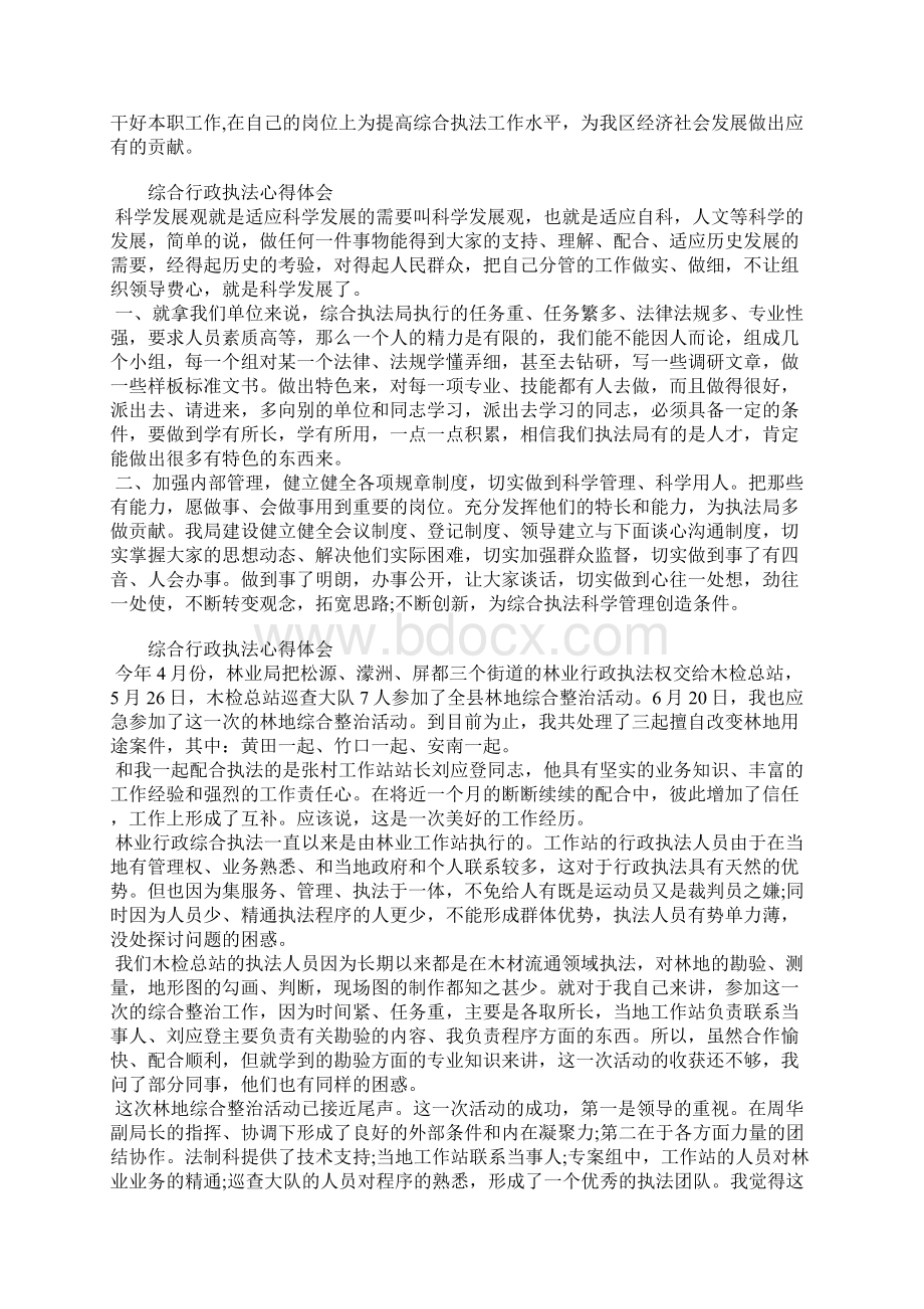 综合行政执法心得体会Word格式文档下载.docx_第3页