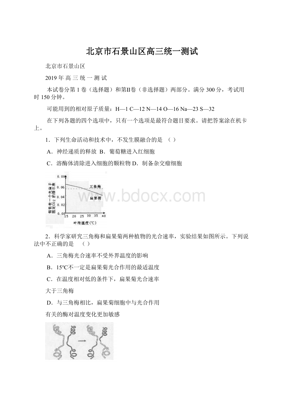 北京市石景山区高三统一测试.docx_第1页