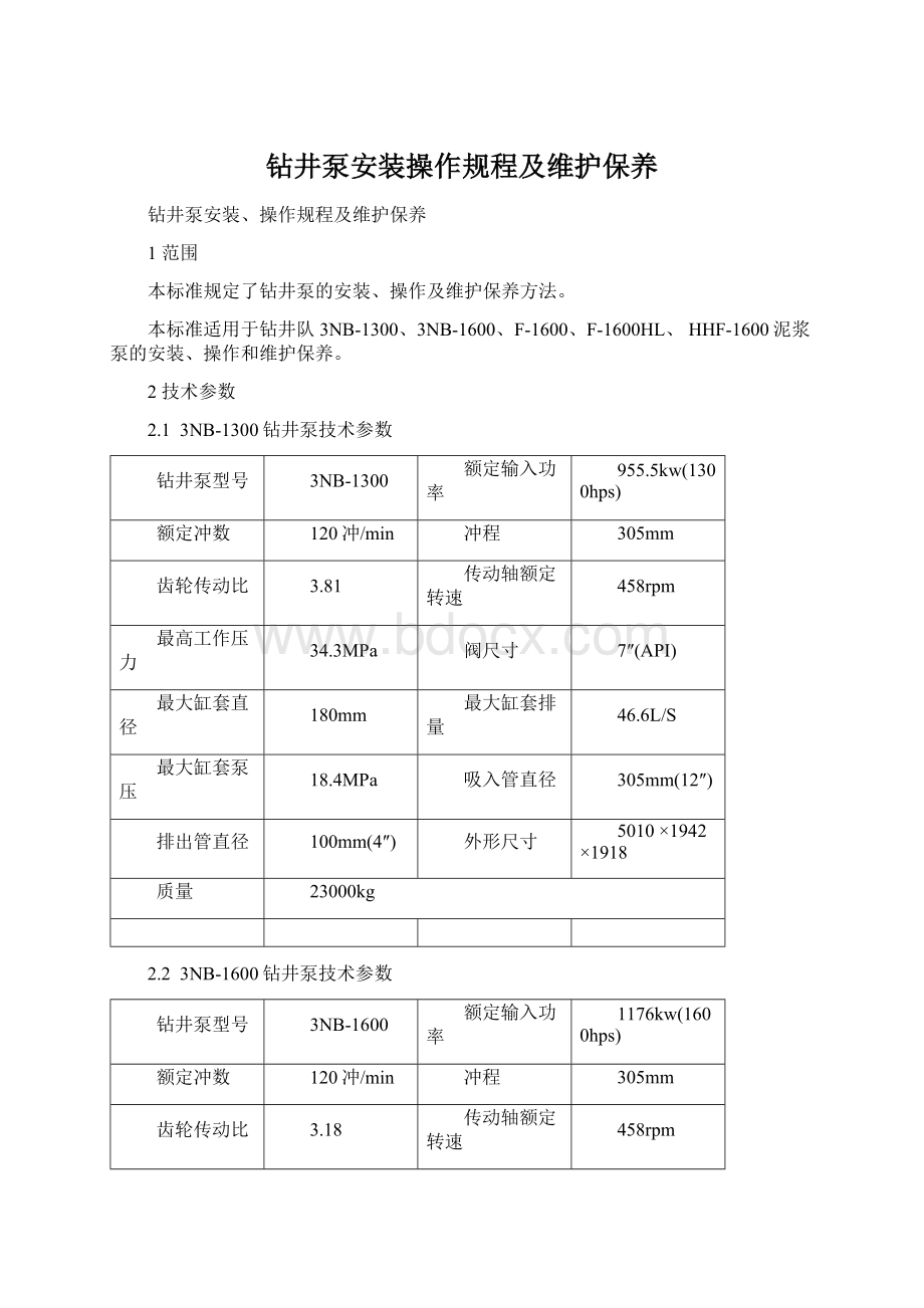 钻井泵安装操作规程及维护保养.docx