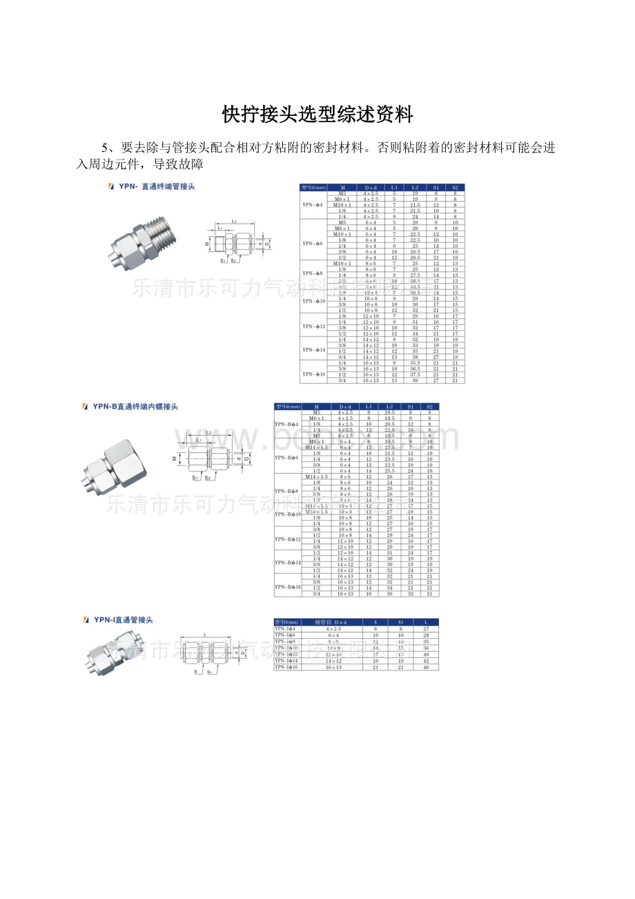 快拧接头选型综述资料Word文件下载.docx_第1页