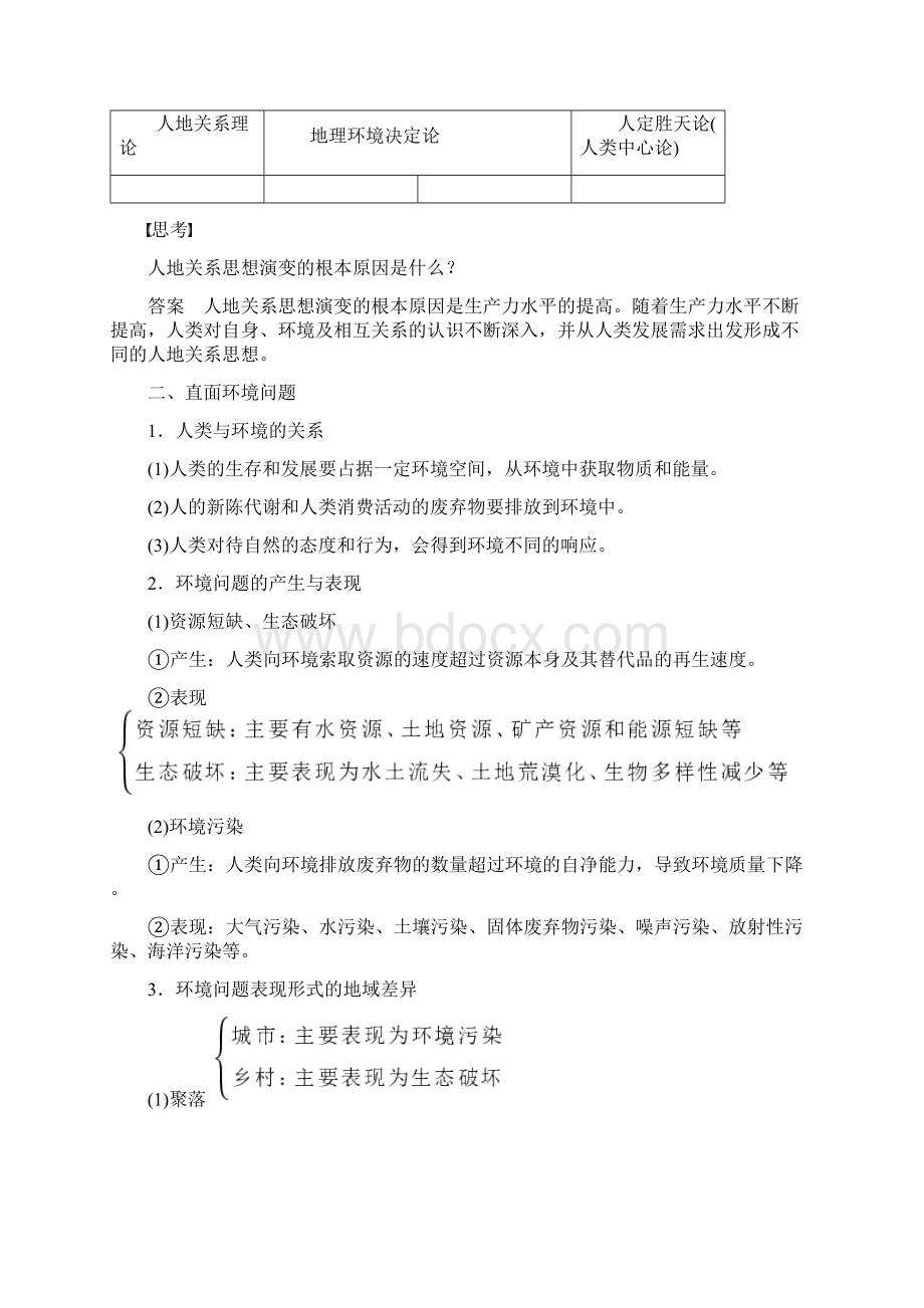 高中地理第六章人类与地理环境的协调发展第一节人地关系思想的演变学案新人教必修.docx_第2页