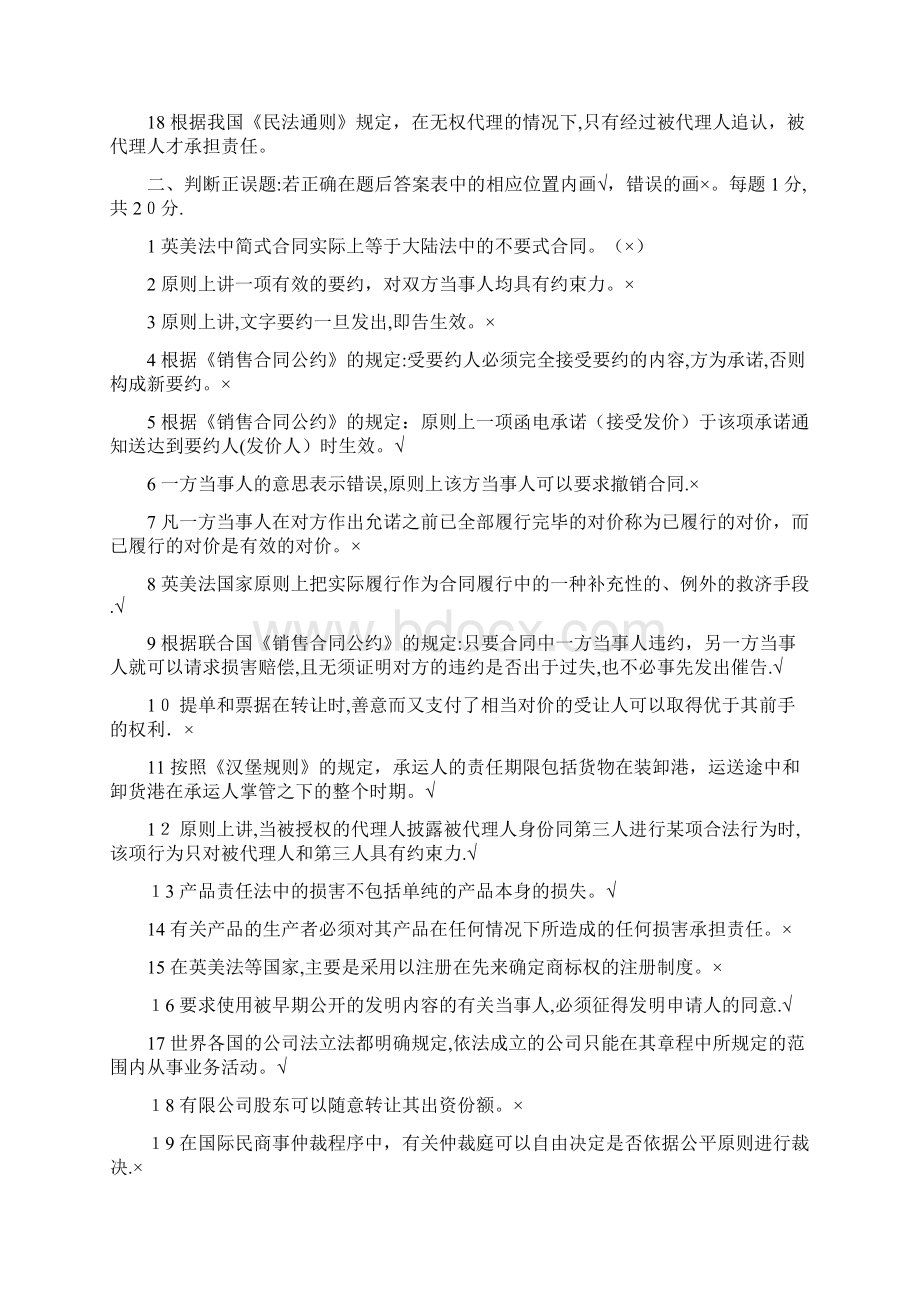 国际商法模拟试题及其参考标准答案.docx_第2页