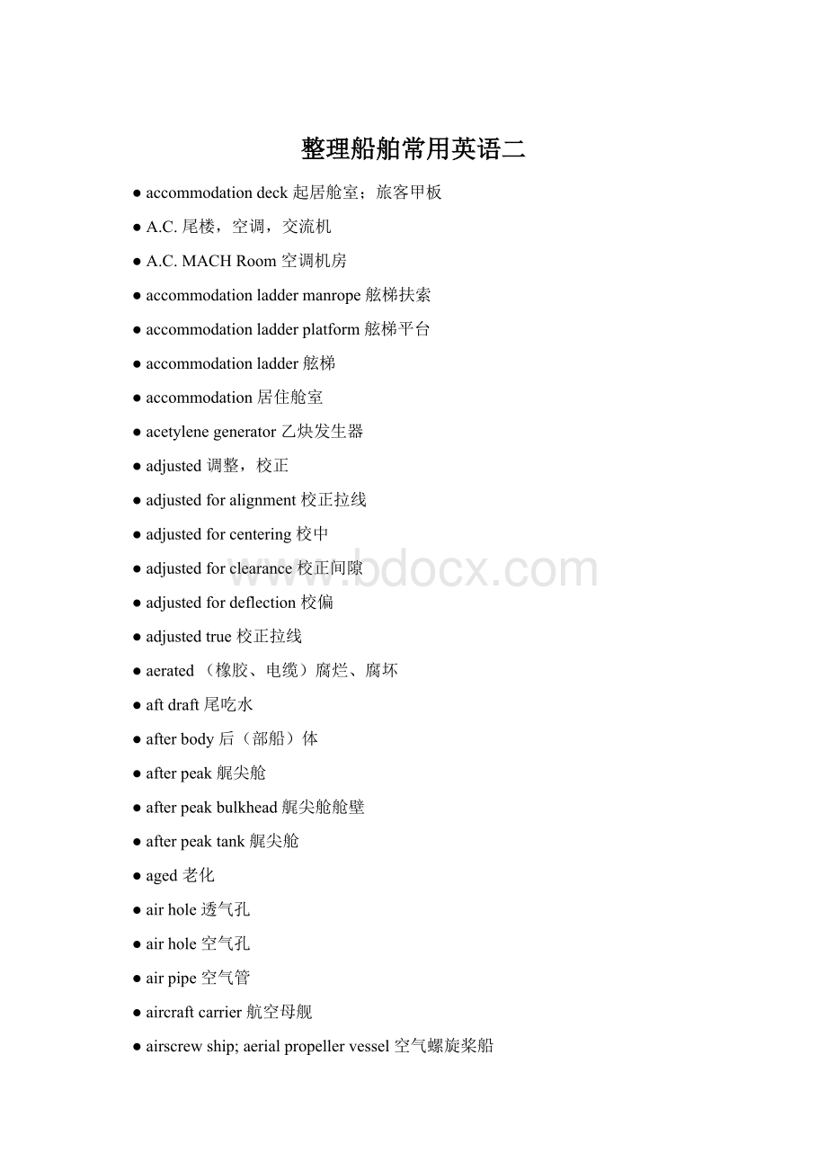 整理船舶常用英语二Word格式文档下载.docx_第1页