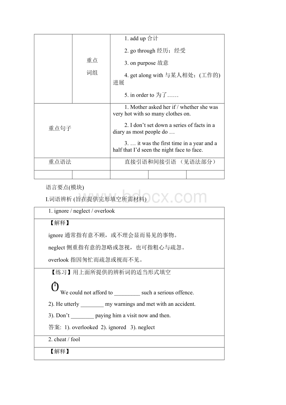 人教版高中英语高考一轮复习必修1全册导学案.docx_第2页