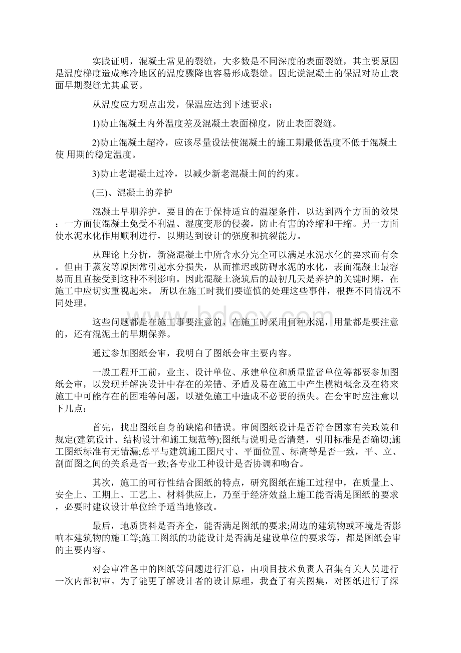 建筑学生顶岗寒假实习总结文档格式.docx_第3页